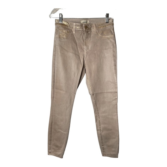 L’Agence Gold Glitter Margot Skinny High Rise Coated Jeans - Picture 2 of 6